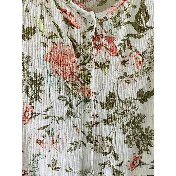 Frye White Floral Button Front Cottage Boho Midi Dress - Picture 2 of 8